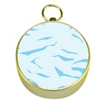 Blue Tiger Animal Pattern Digital Gold Compasses Front