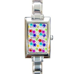 Snowflake Pattern Repeated Rectangle Italian Charm Watch by Amaryn4rt