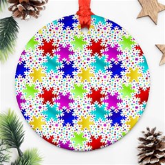 Snowflake Pattern Repeated Ornament (round) by Amaryn4rt