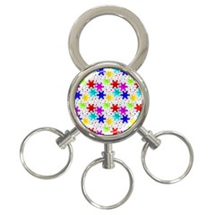 Snowflake Pattern Repeated 3-ring Key Chains by Amaryn4rt