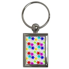 Snowflake Pattern Repeated Key Chains (rectangle)  by Amaryn4rt