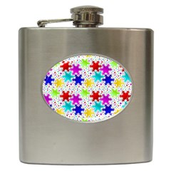 Snowflake Pattern Repeated Hip Flask (6 Oz) by Amaryn4rt