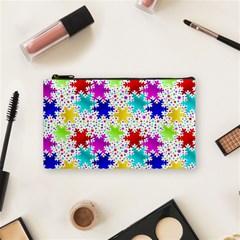 Snowflake Pattern Repeated Cosmetic Bag (small)  by Amaryn4rt