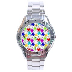 Snowflake Pattern Repeated Stainless Steel Analogue Watch by Amaryn4rt