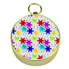 Snowflake Pattern Repeated Gold Compasses by Amaryn4rt