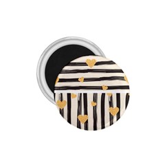 Black Lines And Golden Hearts Pattern 1 75  Magnets by TastefulDesigns