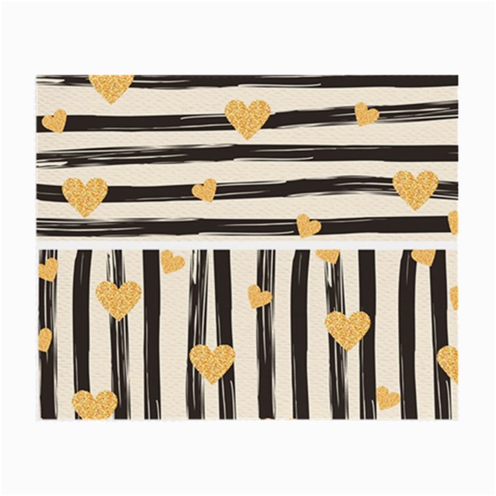 Black lines and golden hearts pattern Small Glasses Cloth