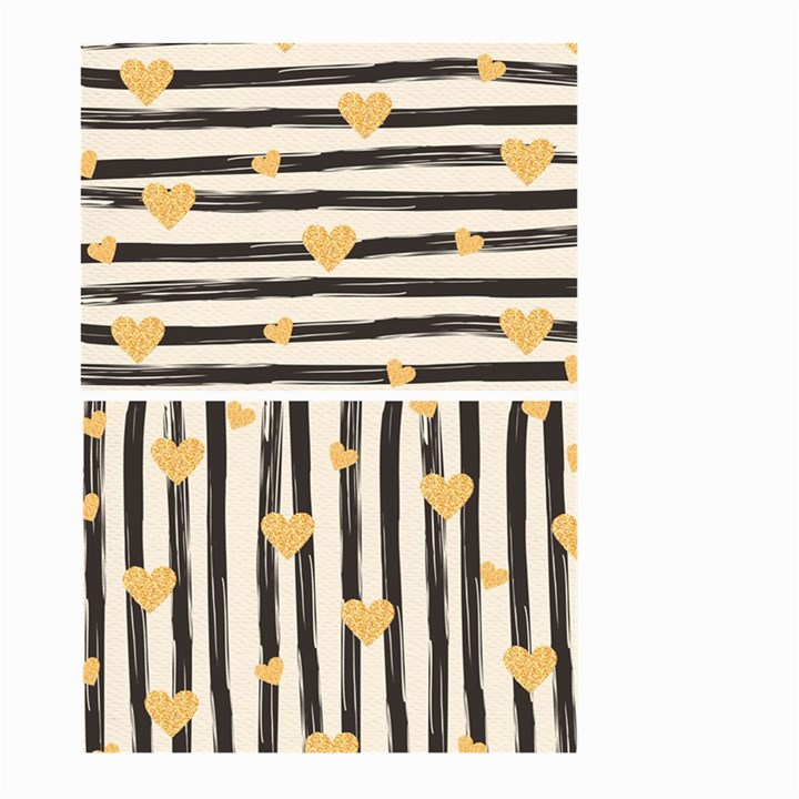 Black lines and golden hearts pattern Large Garden Flag (Two Sides)