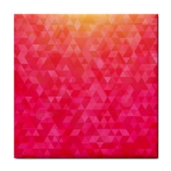 Abstract Red Octagon Polygonal Texture Tile Coasters by TastefulDesigns