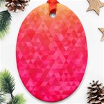 Abstract red octagon polygonal texture Ornament (Oval) Front