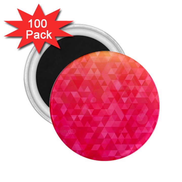 Abstract red octagon polygonal texture 2.25  Magnets (100 pack) 