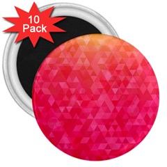 Abstract Red Octagon Polygonal Texture 3  Magnets (10 Pack)  by TastefulDesigns