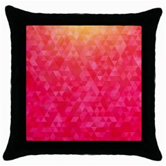 Abstract Red Octagon Polygonal Texture Throw Pillow Case (black) by TastefulDesigns