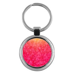 Abstract Red Octagon Polygonal Texture Key Chains (round)  by TastefulDesigns