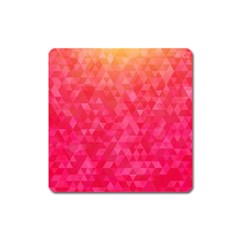 Abstract Red Octagon Polygonal Texture Square Magnet by TastefulDesigns