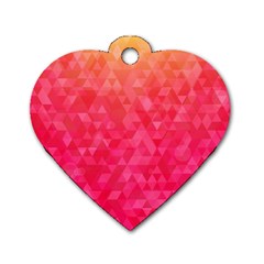 Abstract Red Octagon Polygonal Texture Dog Tag Heart (two Sides) by TastefulDesigns