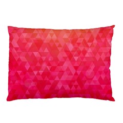 Abstract Red Octagon Polygonal Texture Pillow Case by TastefulDesigns