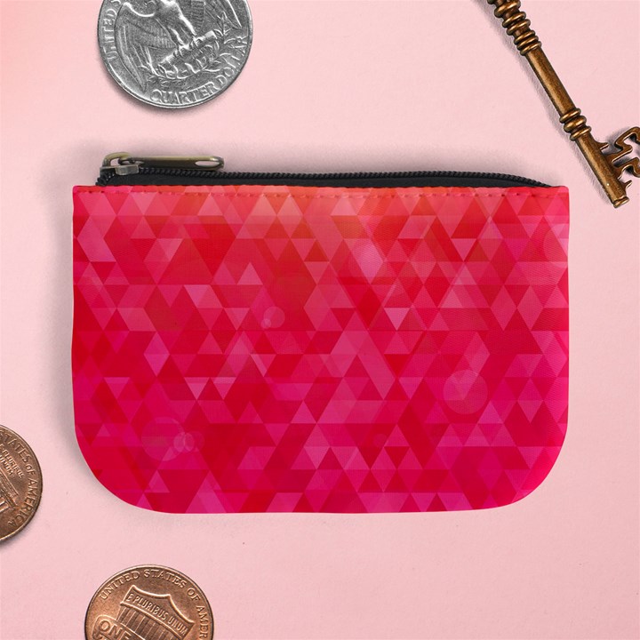 Abstract red octagon polygonal texture Mini Coin Purses