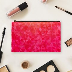 Abstract Red Octagon Polygonal Texture Cosmetic Bag (medium)  by TastefulDesigns