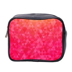 Abstract Red Octagon Polygonal Texture Mini Toiletries Bag 2-side by TastefulDesigns