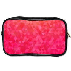 Abstract Red Octagon Polygonal Texture Toiletries Bags 2-side by TastefulDesigns