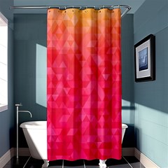 Abstract Red Octagon Polygonal Texture Shower Curtain 36  X 72  (stall)  by TastefulDesigns