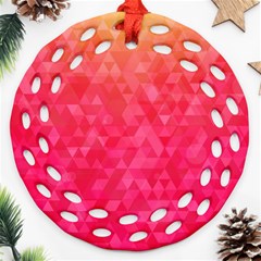 Abstract Red Octagon Polygonal Texture Ornament (round Filigree) by TastefulDesigns