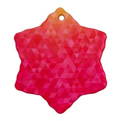 Abstract Red Octagon Polygonal Texture Snowflake Ornament (two Sides)