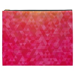 Abstract Red Octagon Polygonal Texture Cosmetic Bag (xxxl)  by TastefulDesigns