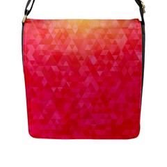 Abstract Red Octagon Polygonal Texture Flap Messenger Bag (l)  by TastefulDesigns