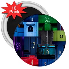 Door Number Pattern 3  Magnets (10 Pack)  by Amaryn4rt