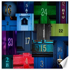 Door Number Pattern Canvas 12  X 12   by Amaryn4rt