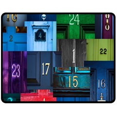 Door Number Pattern Fleece Blanket (medium)  by Amaryn4rt