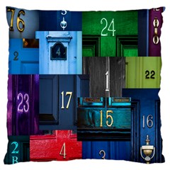 Door Number Pattern Large Cushion Case (two Sides) by Amaryn4rt