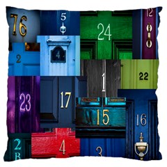 Door Number Pattern Large Flano Cushion Case (one Side) by Amaryn4rt