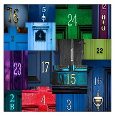 Door Number Pattern Large Satin Scarf (square) by Amaryn4rt