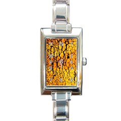 Yellow Chevron Zigzag Pattern Rectangle Italian Charm Watch by Amaryn4rt