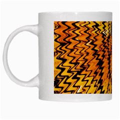 Yellow Chevron Zigzag Pattern White Mugs by Amaryn4rt