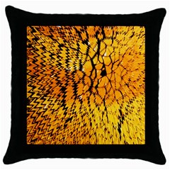 Yellow Chevron Zigzag Pattern Throw Pillow Case (black) by Amaryn4rt