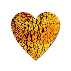 Yellow Chevron Zigzag Pattern Heart Magnet by Amaryn4rt