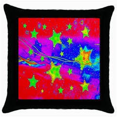 Red Background With A Stars Throw Pillow Case (black) by Amaryn4rt