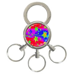 Red Background With A Stars 3-ring Key Chains by Amaryn4rt