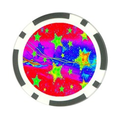 Red Background With A Stars Poker Chip Card Guard by Amaryn4rt