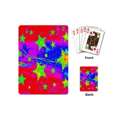 Red Background With A Stars Playing Cards (mini)  by Amaryn4rt