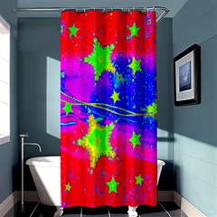 Red Background With A Stars Shower Curtain 36  X 72  (stall)  by Amaryn4rt