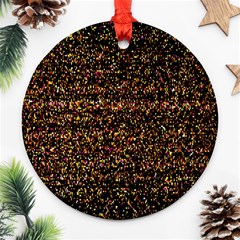 Colorful And Glowing Pixelated Pattern Ornament (round) by Amaryn4rt