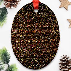 Colorful And Glowing Pixelated Pattern Ornament (oval) by Amaryn4rt