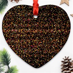 Colorful And Glowing Pixelated Pattern Ornament (heart) by Amaryn4rt