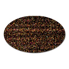 Colorful And Glowing Pixelated Pattern Oval Magnet by Amaryn4rt