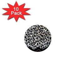 Tiger Background Fabric Animal Motifs 1  Mini Buttons (10 Pack)  by Amaryn4rt